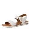 Pohodlné kožené sandály Tamaris - bílé
