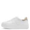 Kožené tenisky Tamaris bílé se zdobnou patou