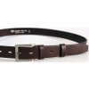 Společenský tmavě hnědý kožený opasek - Penny Belts