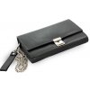 Kožená kasírka černá s řetízkem