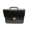 Luxusní aktovka na notebook z italské kůže - černá