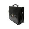 Luxusní aktovka na notebook z italské kůže - černá