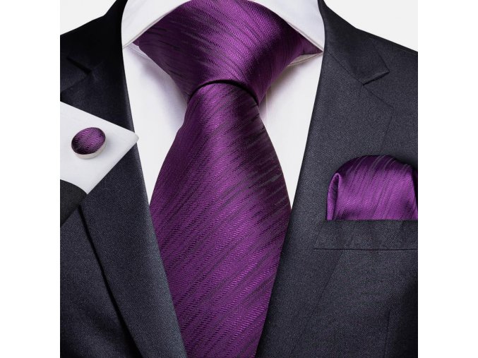 panska fialova kravata melirovana seet