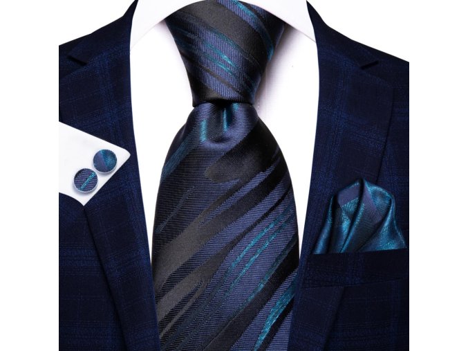 tmave modry kravatovy set modra kravata