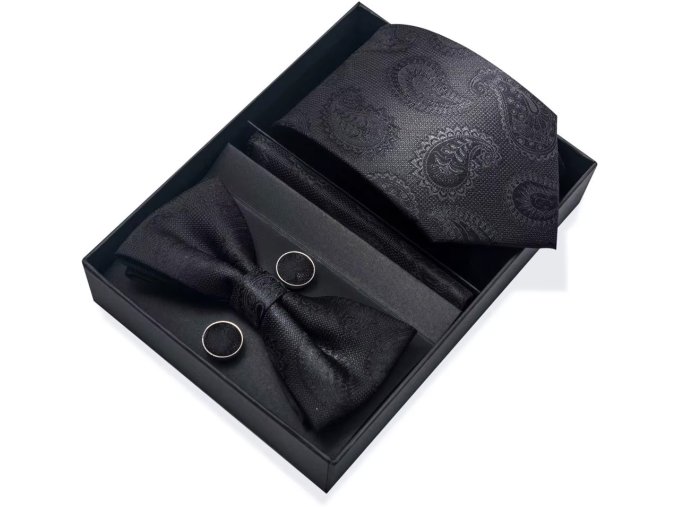 cerny kravatovy set elegantni kravata