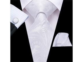 kravata kravatovy set bily elegantni svatebni kravata
