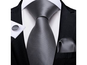 sedy kravatovy set kravata seda