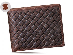 Atraktivní peněženka z pravé kůže - s mřížkou jednoduchá