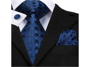 modry kravatovy set pansky
