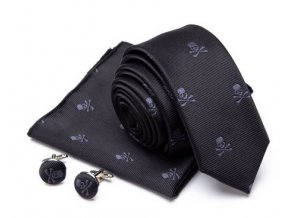 cerna kravata set s lebkami