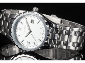 Atraktivní dámské hodinky Taylor Cole Aglaia stříbrné s datumem