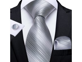 kravata stribrna svatebni elegantni