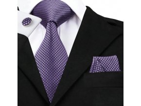 fialova kravata zrnita hedvabna kapesnicek