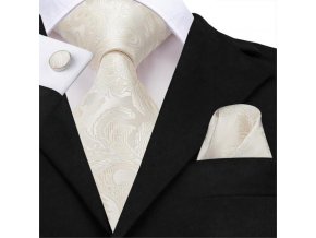 hedvabna kravata svatebni zlata elegantni kapesnicek
