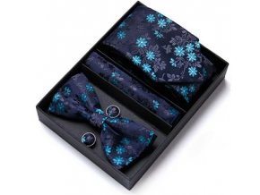 elegantni kvetinova kravata modra kapesnicek