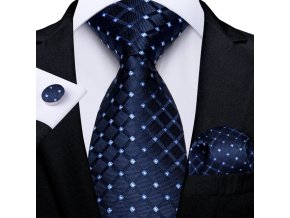 modra kravata modry kravatovy set kapesnicek manzety