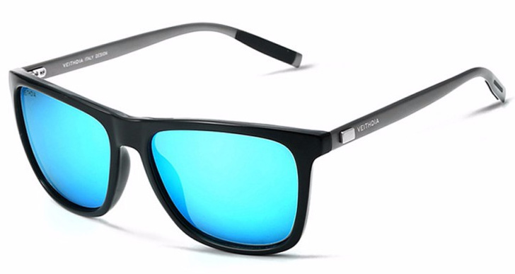 Veithdia Sluneční a polarizační brýle Miami - modré zrcadlové