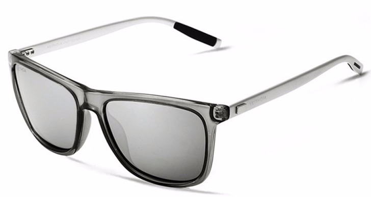 Veithdia Sluneční a polarizační brýle Miami - zrcadlové stříbrné