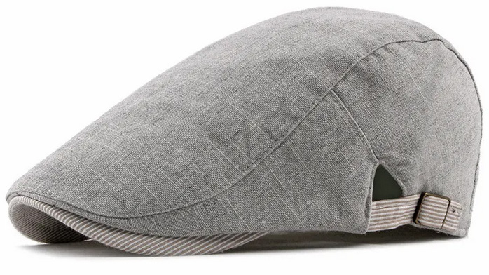 Pánská / dámská lehká čepice bekovka melírovaná - plátěná světle šedá