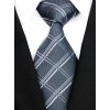 Pánská kravata - tmavě šedá károvaná, hedvábná