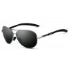 Set: Atraktivní sluneční brýle Pilot - černé