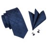 hedvabny modry kravatovy set kravata kapesnicek manzety