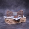 5111 6 pansky luxusni dreveny motylek manzety kapesnicek stribrny