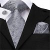 kravata panska seda stribrna svatebni vzor