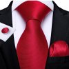 panska cervena kravata set motylek manzety