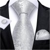 svatebni kravatovy set kravata kapesnicek slavnostni elegantni stribrny