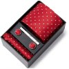 kravata cervena kravatovy set motylek kapesnicek manzety elegantni panska