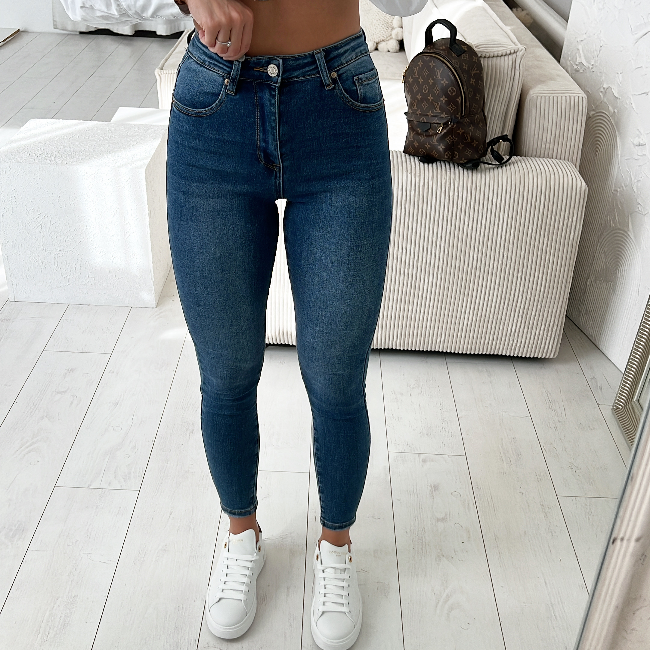 Modré, pružné skinny Kelsey Velikost: M