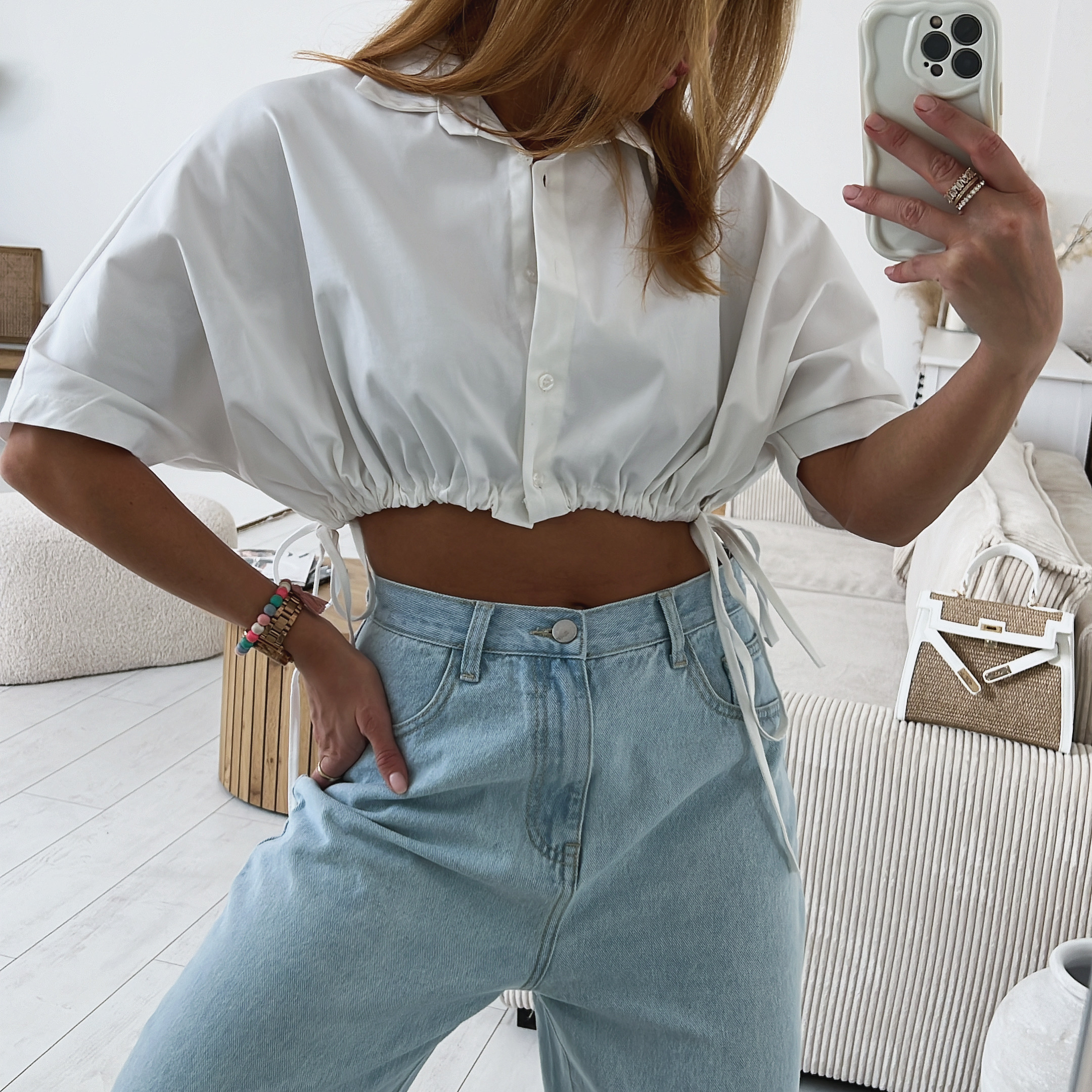 Bavlněný crop top Foress Barva: Bílá