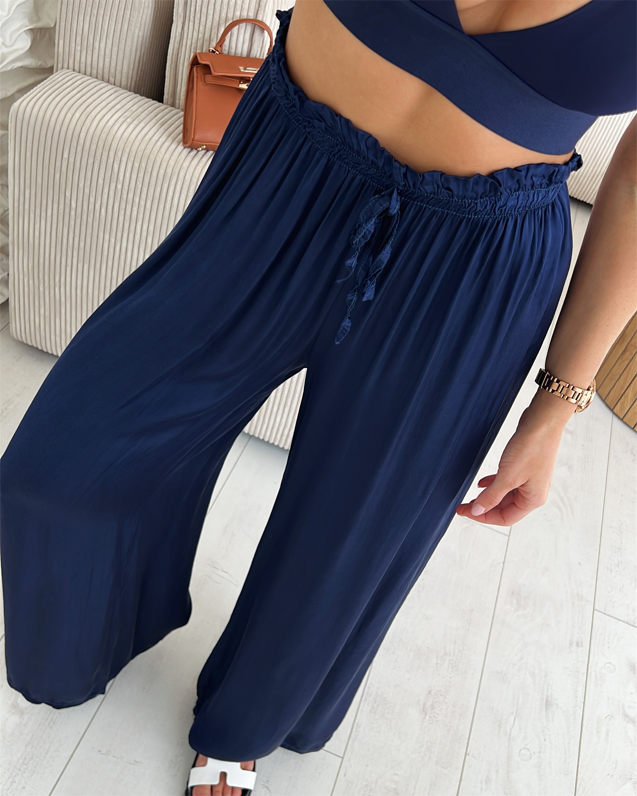 Široké, lehké kalhoty Susi Barva: Modrá