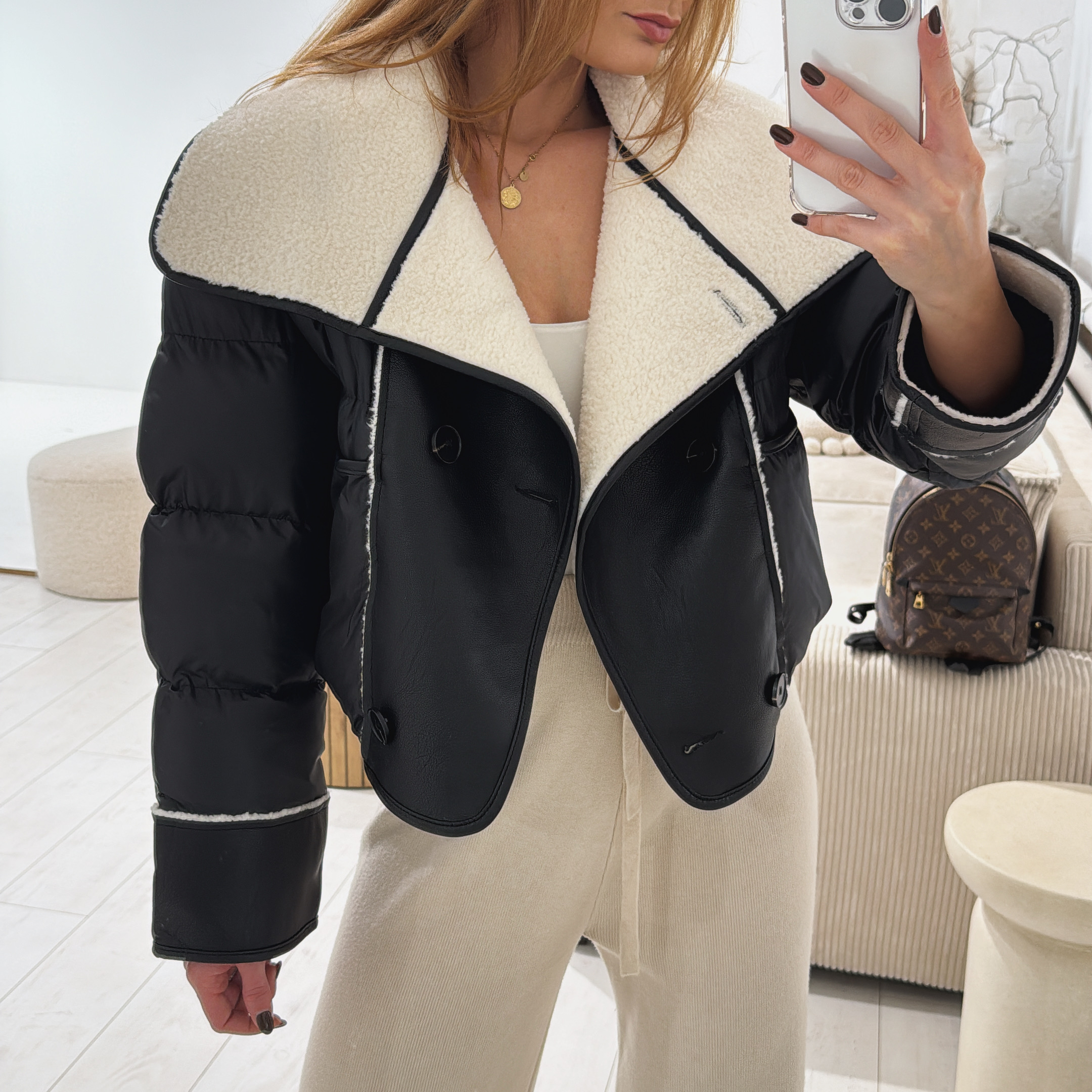 Luxusní bunda s beránkem Janeiro