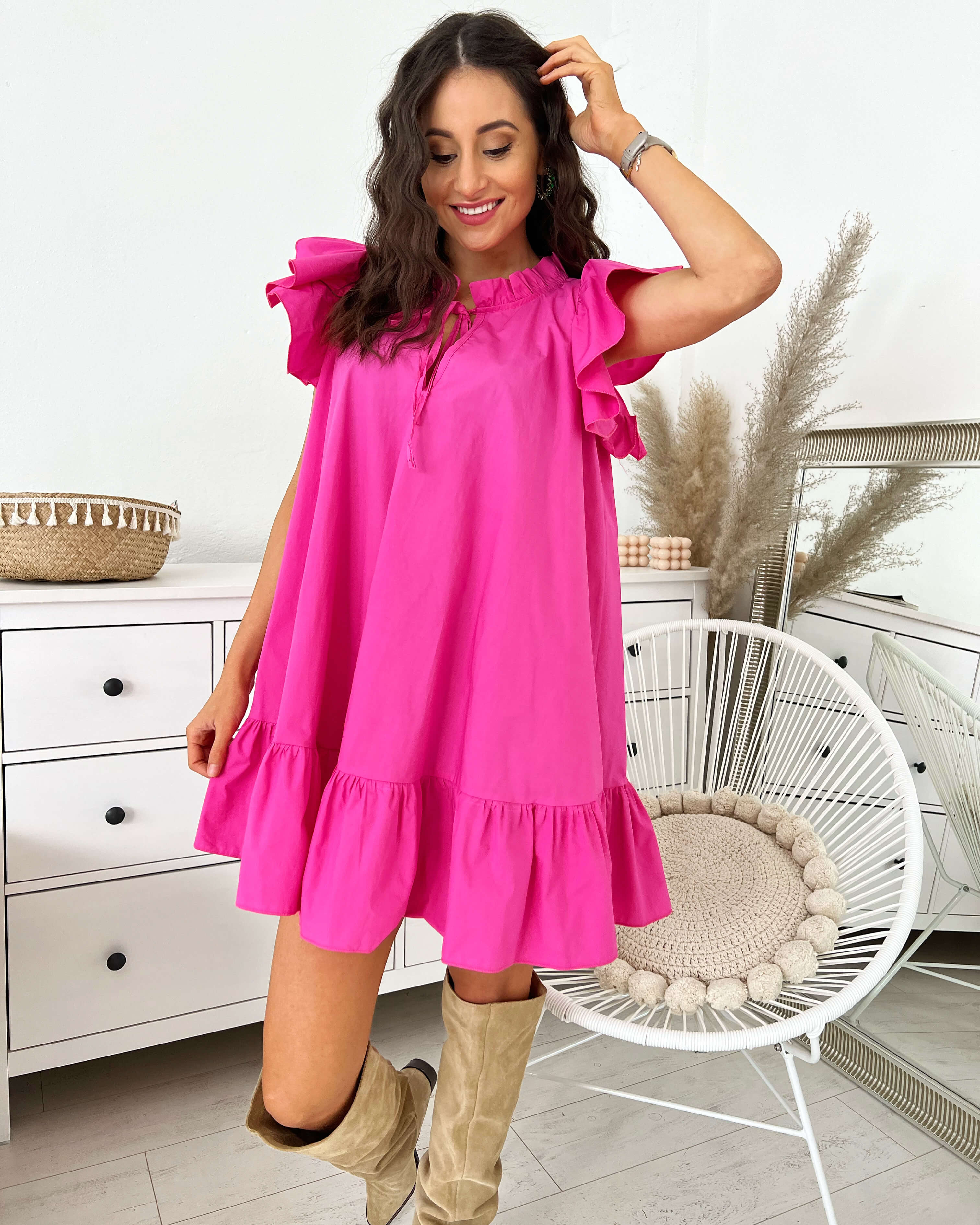 Bavlněné šaty Tilly Barva: Růžová