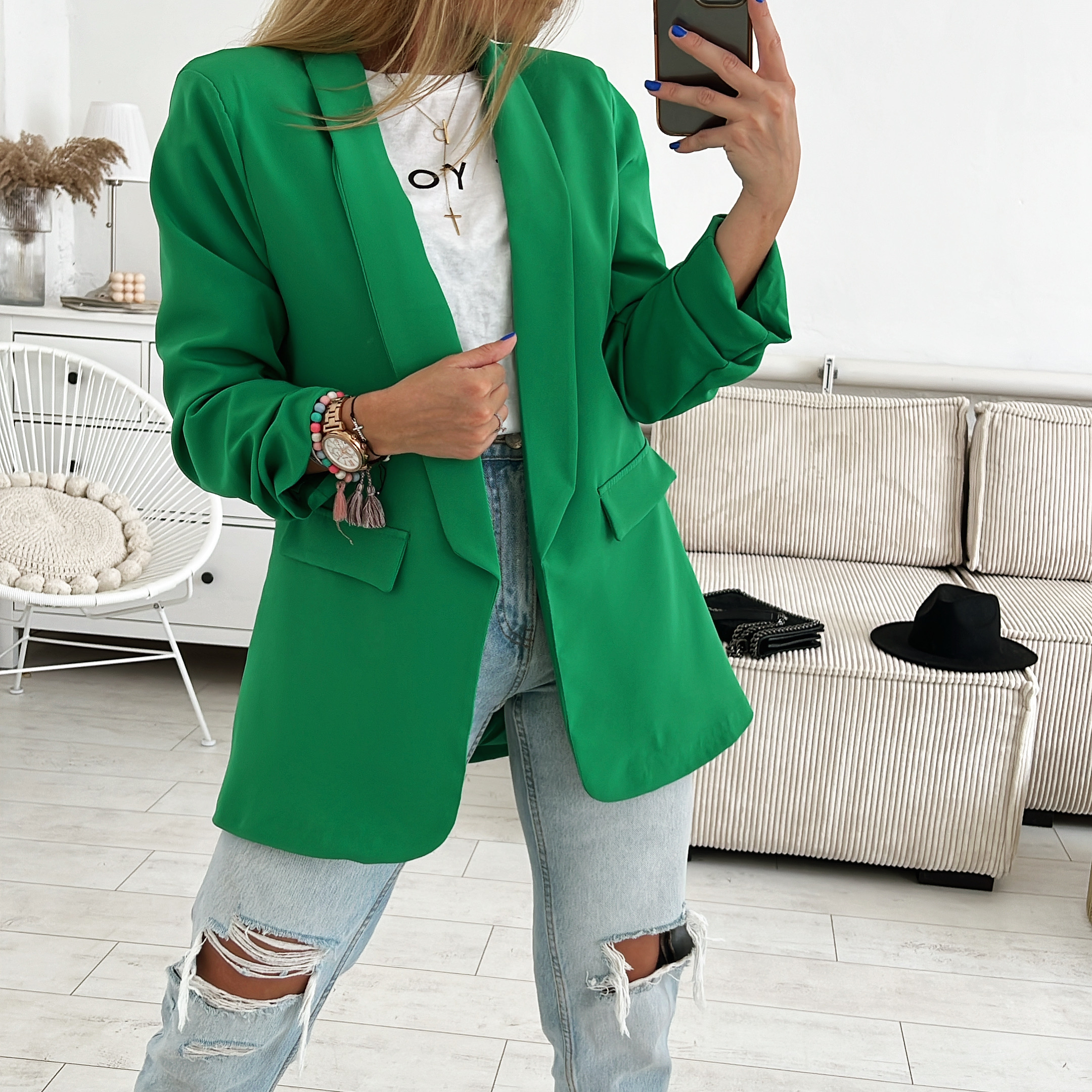 Elegantní sako Kerra Barva: Zelená