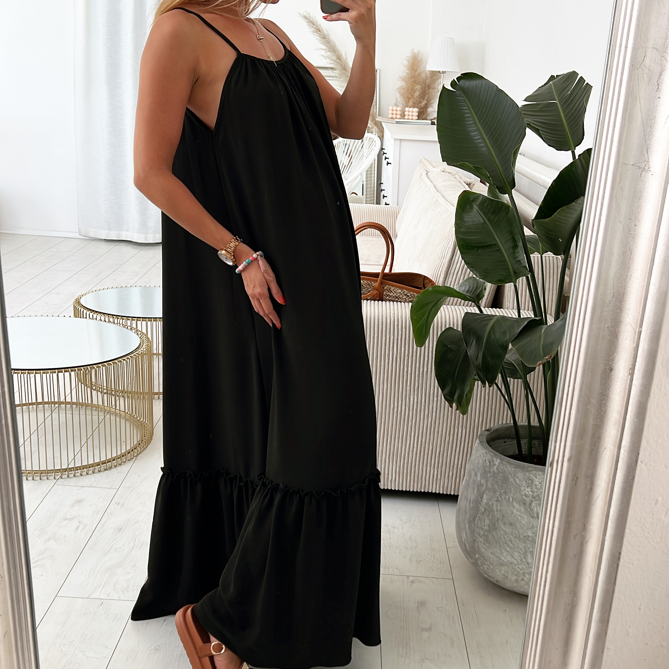 Pohodlné maxi šaty Blush Barva: Černá