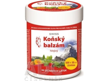 KONSKÝ BALZAM SWISS hrejivý - 500+50 ml zadarmo (550 ml)