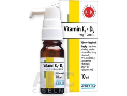 GENERICA Vitamin K2 90 µg + D3 2000 I.U. - 1x10 ml