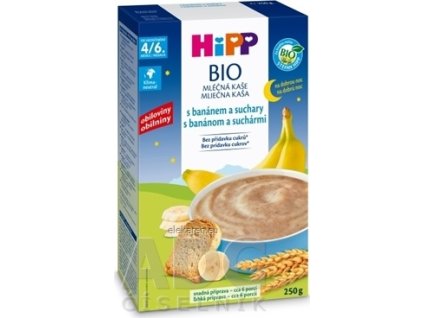 HiPP BIO Mliečna KAŠA Dobrú noc s banán.a suchármi - 1x250 g