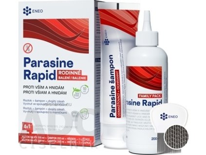 Parasine Rapid roztok + šampón na vši ENEO - 1x1 set
