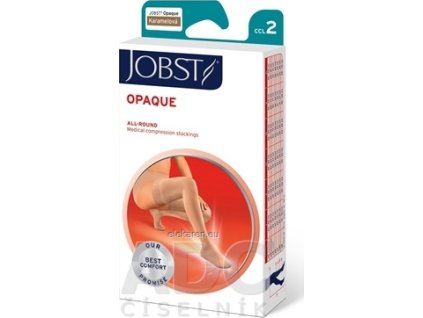 JOBST OPAQUE kompresívne stehenné pančuchy - II.KT, kratšia d., s lemom, s otvorenou špičkou, karamelové, veľ. IV., 1x1 pár