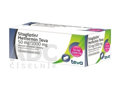 Sitagliptin/Metformin Teva 50 mg/1000 mg - 1x196 ks