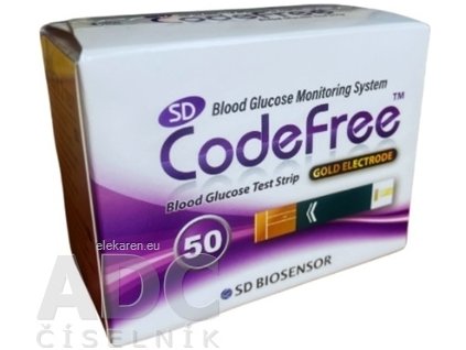 Prúžky testovacie ku glukomeru SD CodeFree - 2x25 ks (50 ks)