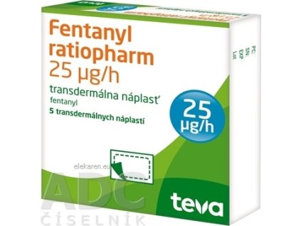 Fentanyl ratiopharm 25 µg/h - 1x5 ks