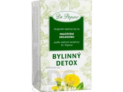 Dr. Popov Bylinný čaj BYLINNÝ DETOX - nálevové vrecúška 20x1,5 g (30 g)