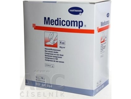 MEDICOMP - kompres z netkaného textilu, sterilný (10x10 cm) 25x2 (50 ks)