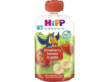 HiPP BIO 100% Ovocie Jablko Banán Jahoda - 1x100 g