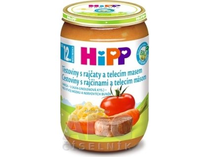 HiPP BIO Cestoviny s rajčinami a teľacím mäsom - 1x220 g